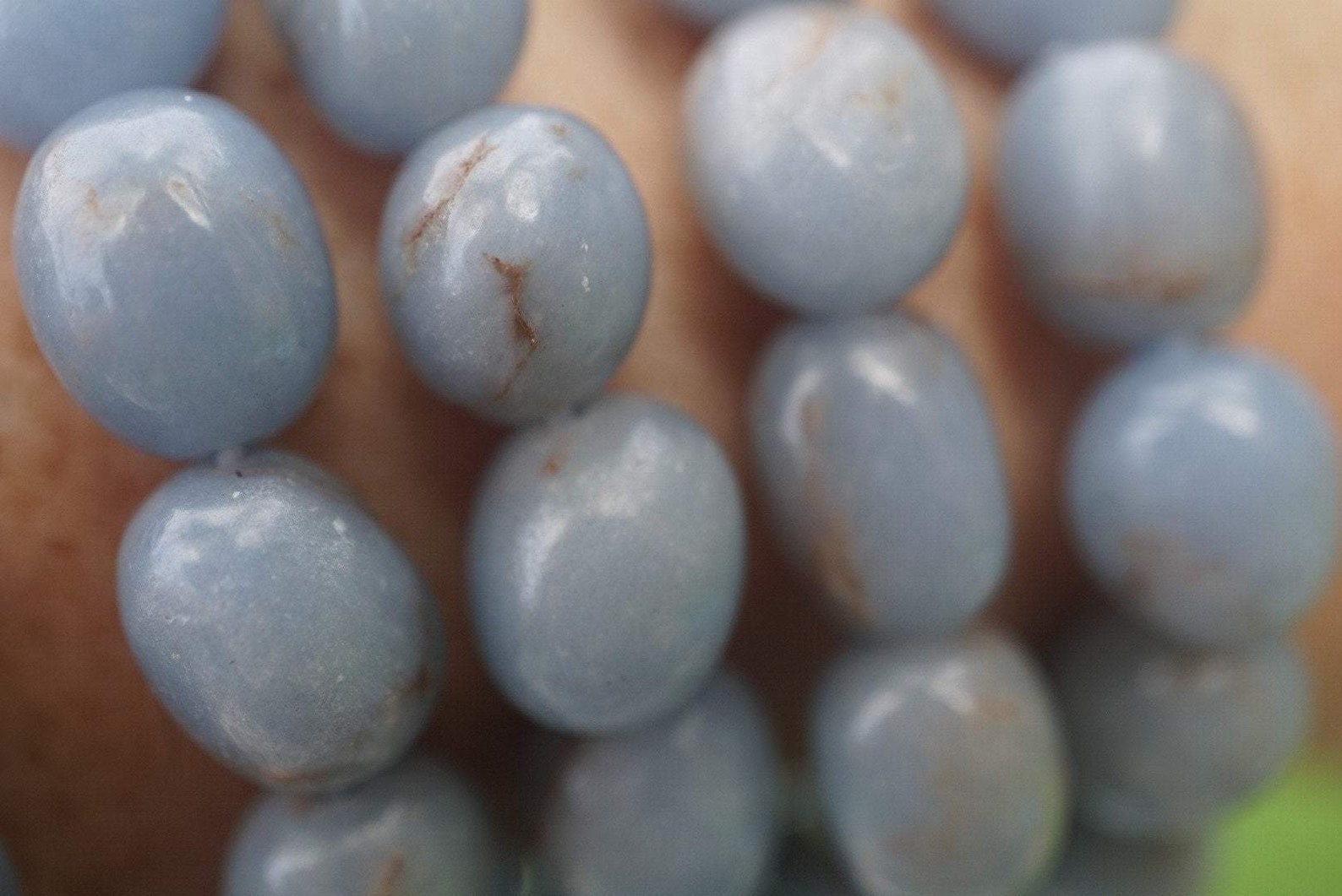 Blue ANGELITE Bracelet Angelite Beads This Healing Crystal Etsy