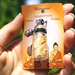 CITRINE and FLUORITE necklaces ~ Citrine necklace - 1.5&quot; with 17&quot; cord necklace - Healing Crystal - Crystal Jewelry