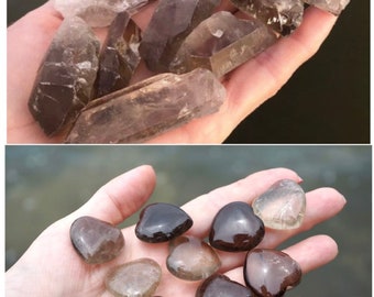 Natural SMOKY QUARTZ Points ~ Angel 1.5” or 40mm - Healing Crystal ~ From Brazil - Protection Crystals