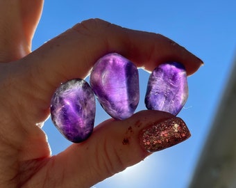 Tumbled Brandberg AMETHYST Fire Mountain in Africa - Violet Flame Amethyst - Healing Crystal