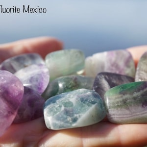 Raw or Tumbled Rainbow FLUORITE Grade A Medium Size .8-2” - Healing Crystal