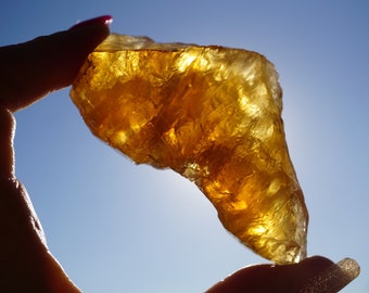 Rough Honey Orange CALCITE Specimen - Optical Calcite Crystal 3 sizes 20-80 grams - Healing Crystal