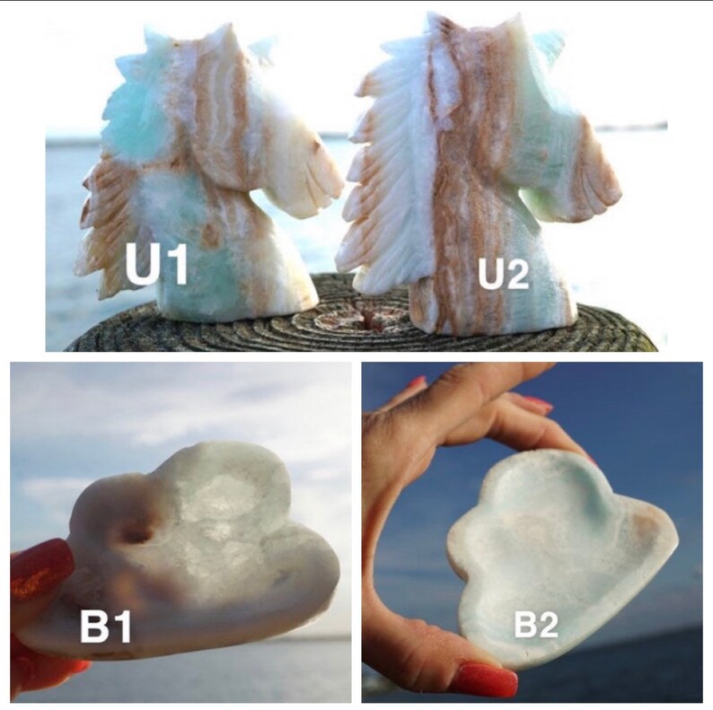 K&ouml;nnte beinhalten: Zwei geschnitzte Pferdekopfskulpturen aus gr&uuml;nem und wei&szlig;em Marmor, beschriftet mit U1 und U2. Zwei wolkenf&ouml;rmige Skulpturen aus gr&uuml;nem und wei&szlig;em Marmor, beschriftet mit B1 und B2.