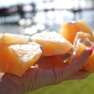 Polished Orange CALCITE Crystal -  Calcite from Mexico avg. 3 x 2 inches - Healing Crystal