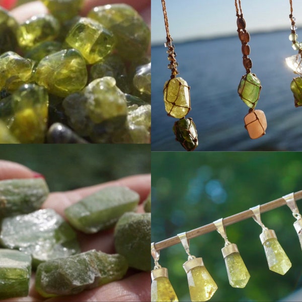 Green PERIDOT Jewelry - Green Olivine - Loose Tumbled Peridot ~ Natural Peridot Gemstone ~ Peridot Pendants ~ Healing Magnisium Crystal