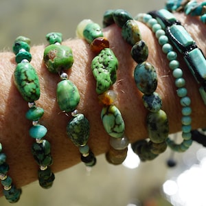 Navajo TURQUOISE Bracelet l Cuff, & Beaded Bracelets from Africa l Royston Mine Nevada and Kingsman Mine L25 Arizona