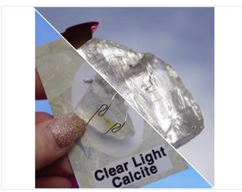 Raw Clear CALCITE Crystal - All Sizes - White Light Calcite Pendant - Optical Calcite - This Healing Crystal with Clarity