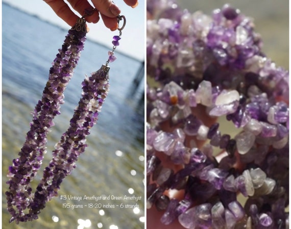 Vintage Purple AMETHYST Chip Necklace from Brazil… - image 5