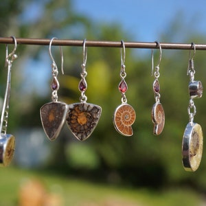 Ammoniet-sieraden ~ ammoniethanger ~ ammonietoorbellen en ammoniet-oorknopjes L126