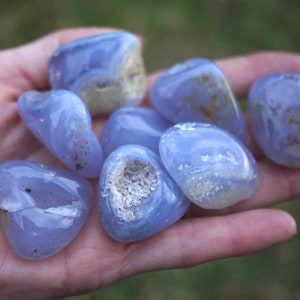 Tumbled and Raw Blue LACE AGATE (Blue Chalcedony) Blue Lace Agate Jewelry ~ Healing Crystal