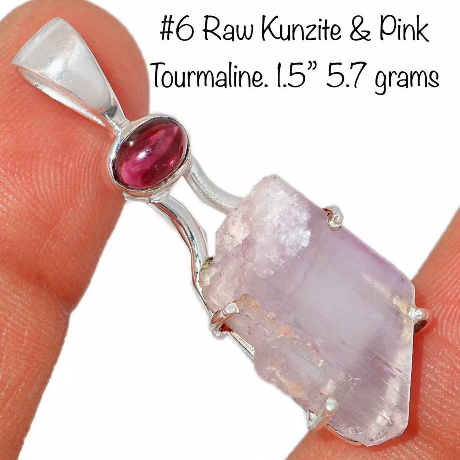 Raw KUNZITE Pendants with KYANITE Pink Tourmaline Garnet in | Etsy