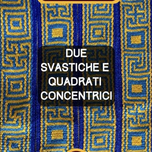 Schemi Tessitura a Tavolette carte - rievocazione grici romani etruschi classica - due svastiche equadrati concentrici - passamaneria