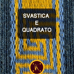 Schemat Tessitura a Tavolette carte - rievocazione greci romani etruschi classica - svastica e quadrato - cintura passamaneria bordo tracolla