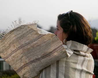 Silkworm Friendly Silk Shawl Scarf Handwoven in Nepal