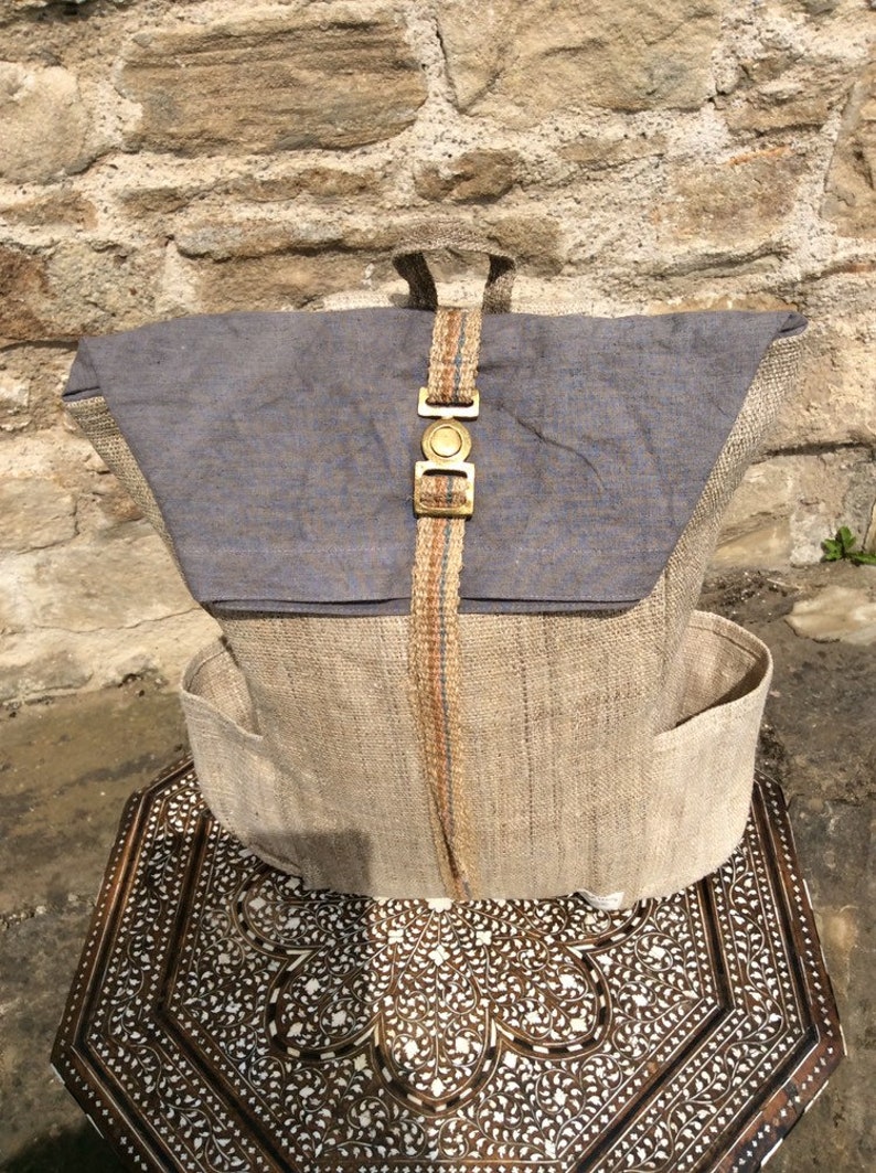 Handmade Wild Hemp Backpack Myrobalan Grey