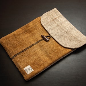 Wild Hemp Laptop Case Sleeve with handy pocket. Handmade in Nepal image 10