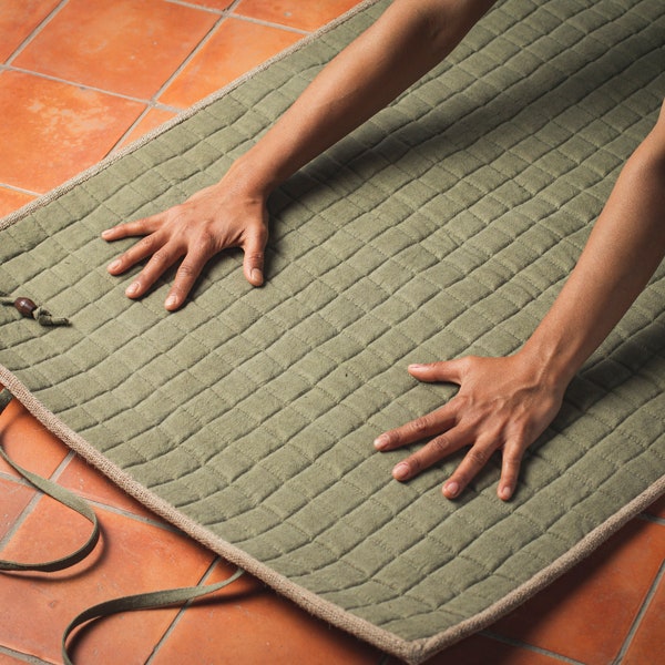 Wild Hemp Yoga Mat. 100% Handmade, Eco Friendly, Natural and Biodegradable. Naturally Rubber & Latex Free