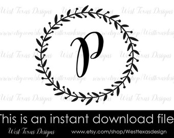 Monogram letter p | Etsy