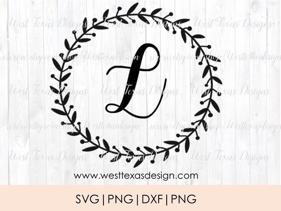 Download Monogram Wreath Letter L Farmhouse Styleletter Wreath Etsy