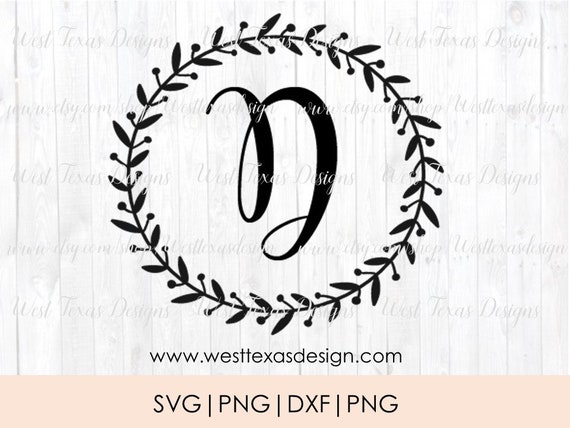 Download Monogram Wreath Letter Dfarmhouse Styleletter Wreath Etsy