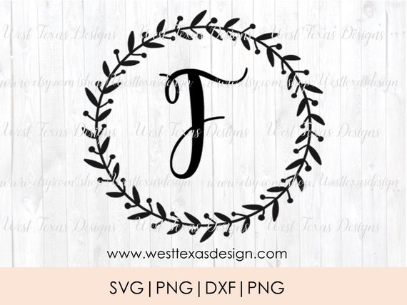 Download Monogram Wreath Letter Ffarmhouse Styleletter Wreath Etsy PSD Mockup Templates
