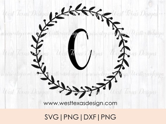 Download Monogram Wreath Letter Cfarmhouse Styleletter Wreath Etsy