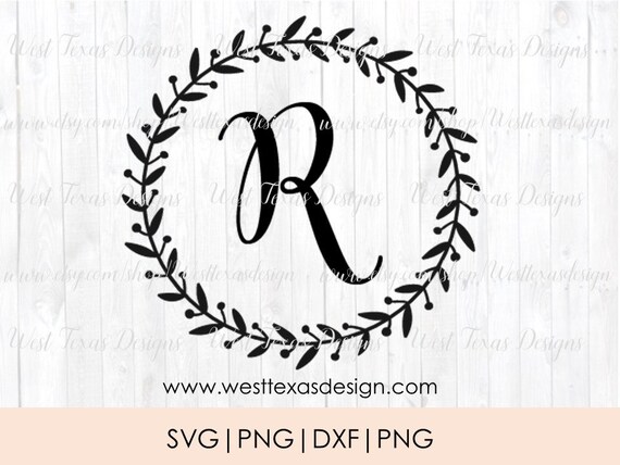 Download Monogram Wreath Letter R Farmhouse Styleletter Wreath Etsy