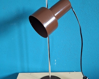 Swiss Mcm chocolate brown task lamp | Memphis style tall table lamp