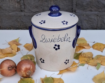 Ceramic onion container / German garlic jar /   Garlic keeper