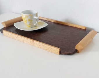 Mcm teak tray / vintage wooden tray / mid-century serving tray