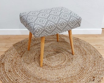 Mcm ottoman / foot stool / pouf / upholstered mcm ottoman / Scandinavian ottoman / geometric patterns pouf stool