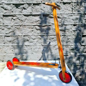Antique wooden kids scooter / tricycle, vintage Vero kids scooter / old wooden scooter / nostalgic wooden scooter