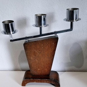 Art Deco 1930s candelabra / mcm candlestick holder