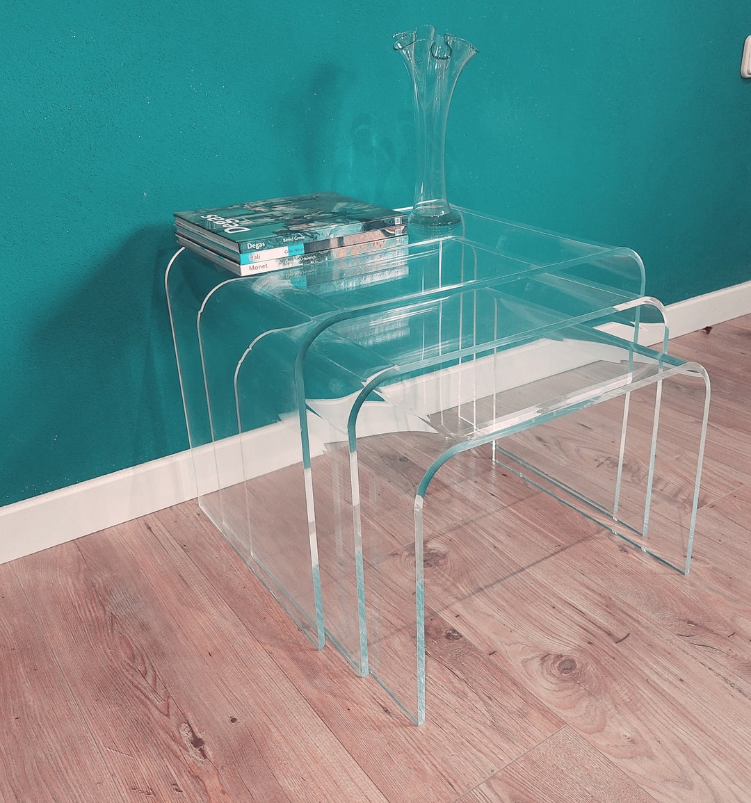 Nesting Tables Lucite / Acryl Set of 3 Bauhaus / Mcm Lucite Etsy