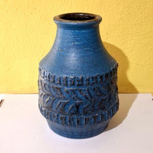 Vaso in lava Scheurich blu, ceramica lavica testurizzata