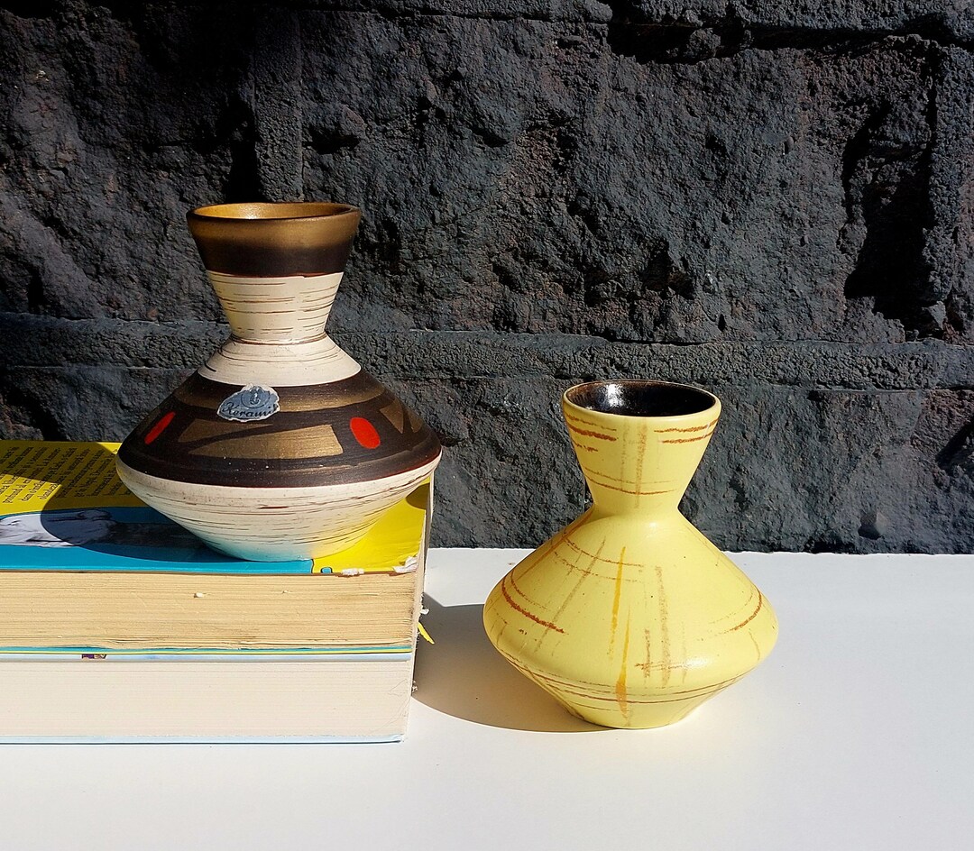 U Keramik Vases, Mcm Small Pair of Vases, WG Pottery, Studio Mini Vases