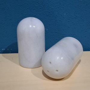 Marble salt and pepper set / shakers, minimalist salt and pepper shakers, accent salt and pepper shakers