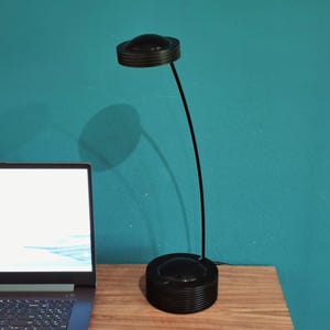 Mcm desk lamp black / minimalist table lamp / Memphis style tall table lamp / accent desk lamp