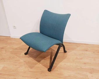 Blue lounge chair / easy chair / mcm single lounge chair blue / siesta lounge chair / PK 22 style chair