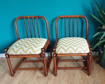 Buy Bamboo Side Chairs Upholstered Mcm Bamboo Accent Chairs Two
