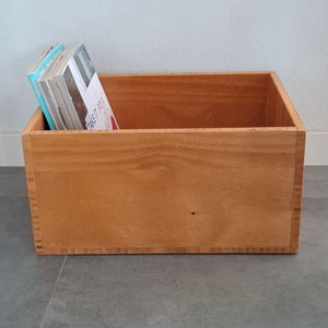 Mcm 木製クレート / ヴィンテージ合板収納ボックス / ヴィンテージ LP ホルダー / 70 年代収納大型クレート