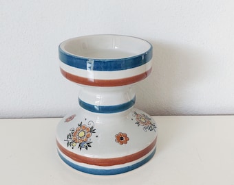 Ceramic large candle holder in blue