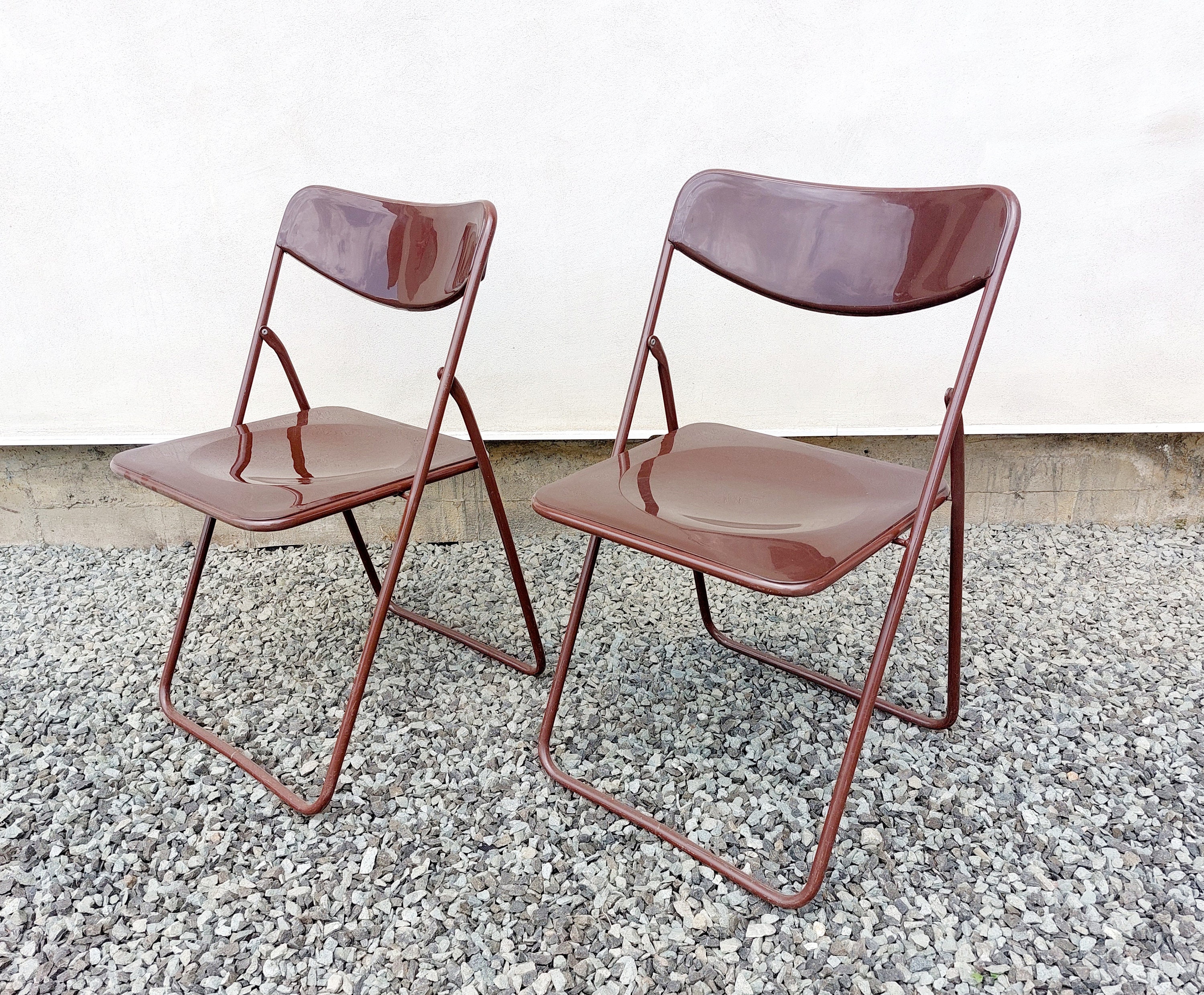 Two Folding Chairs by Niels Gammelgaard 70s IKEA Folding Chairs
