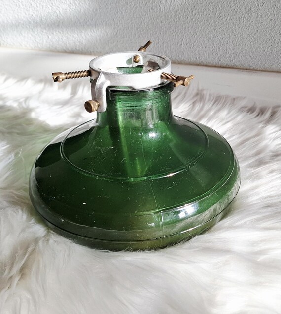 Présentoir d'arbre de Noël en verre vert Bulach de Suisse, 1930 sur