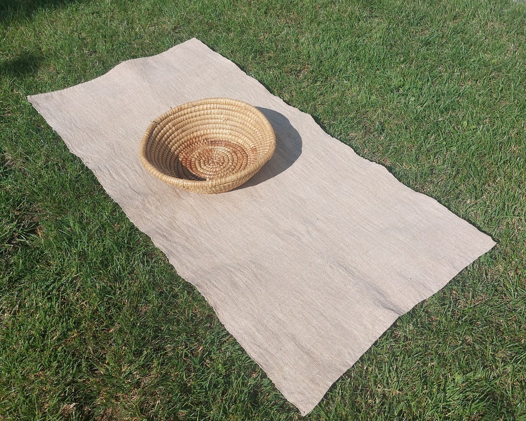 Cottage Table Runner / Antique Sack Farm Table Runner / Heavy Hemp