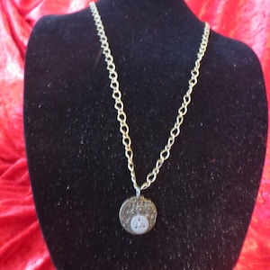 Steampunk Necklace with a Watch Gear Plate Pendaent