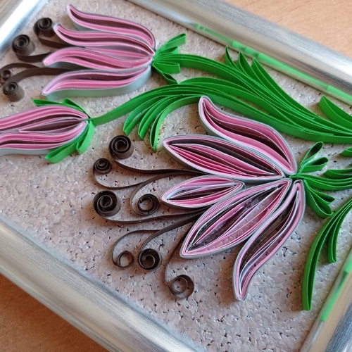 Quilled Wall Art Magnolia Flower Wall Decor Paper Quilling Etsy