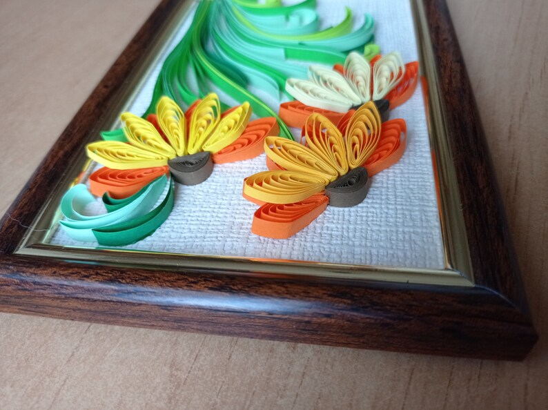 Quilled Flowers Quilling Art Quilled Home Decor Flowers Art Etsy