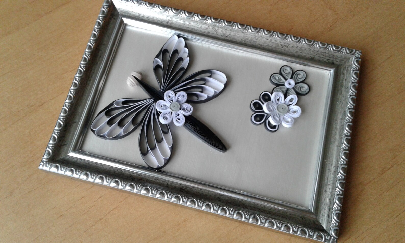 Black and white art Quilling art Dragonfly Wall art Quilled Etsy