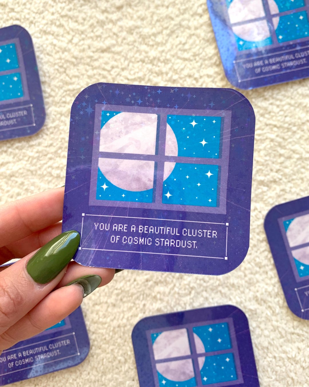 Stardust Sticker Format Cosmic Stardust Sticker | Handmade Moon Affirmation Illustration ...